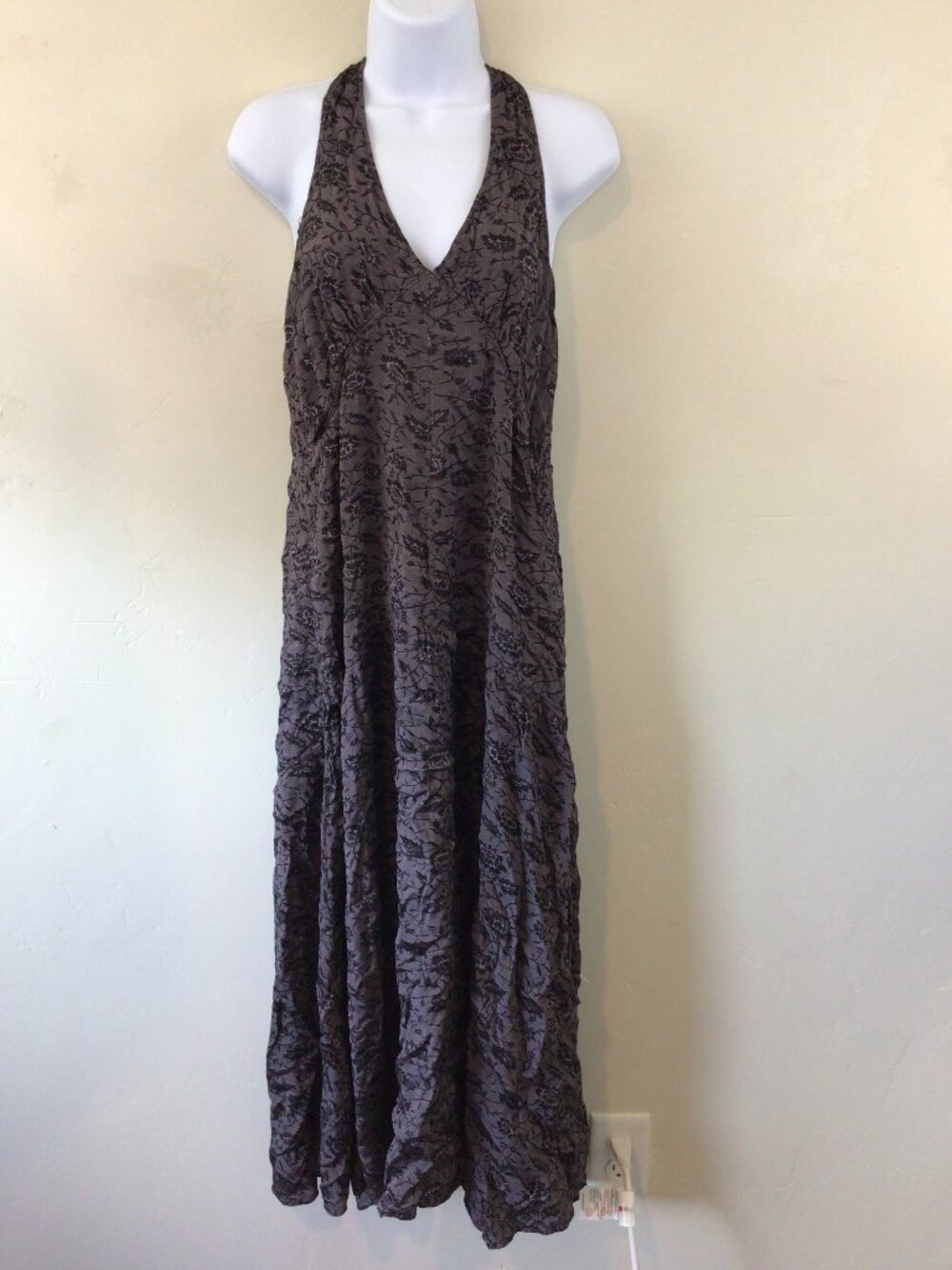 Anthropologie Long Purple Textured Sleeveless Dress